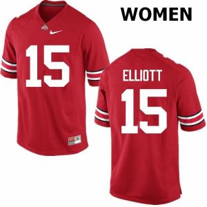 NCAA Ohio State Buckeyes Women's #15 Ezekiel Elliott Red Nike Football College Jersey VOB5645CL